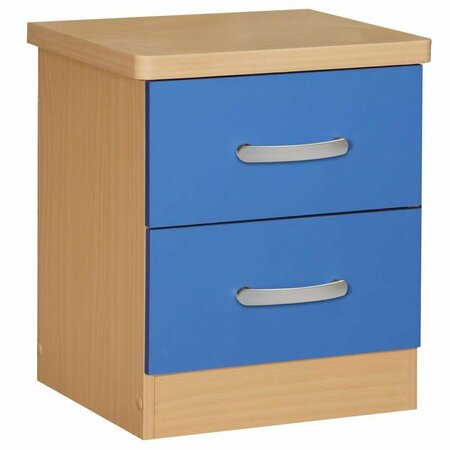 BETTER HOME Cindy Faux Wood 2 Drawer Nightstand, Blue - 20 x 17 x 16 in. NTR-2D-Blu